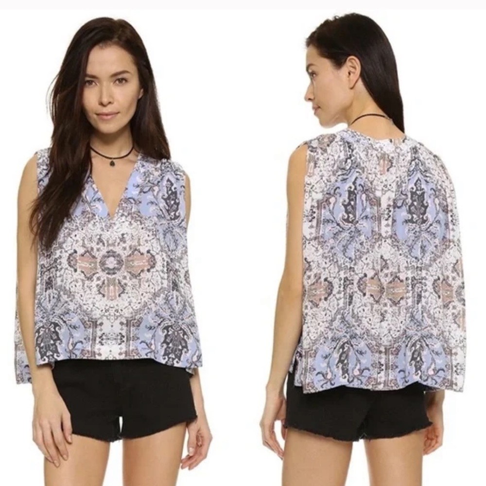 Free People Darcy Gray Swing Tank Top
